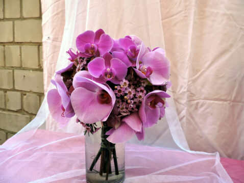 Brautstrauß rosa Orchideen